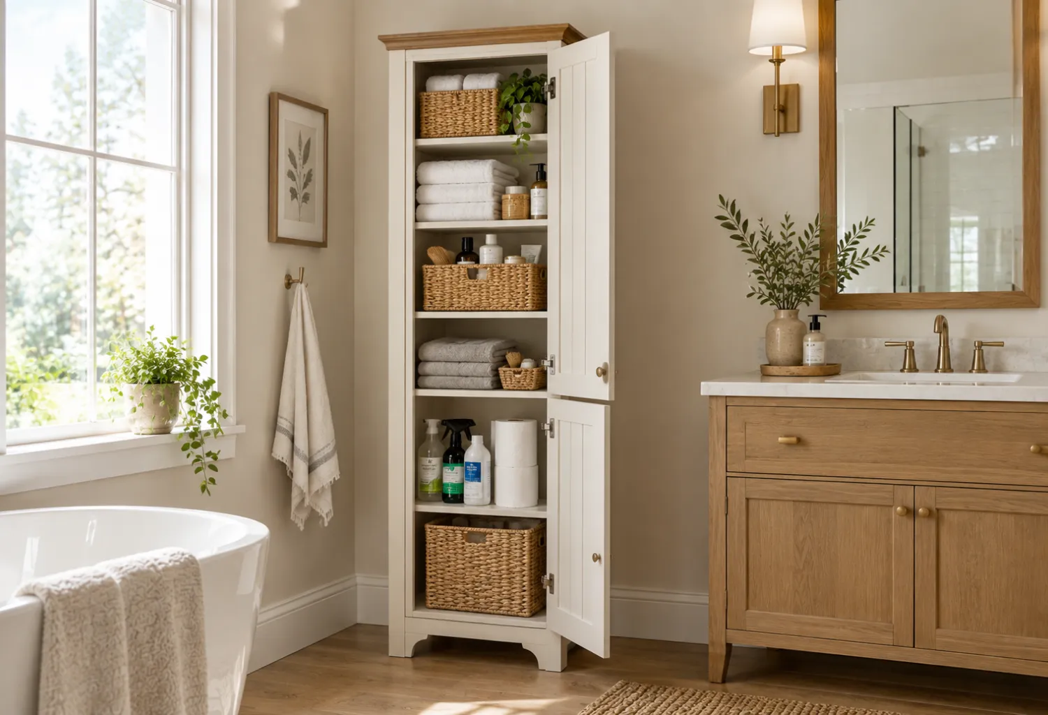 Freestanding Linen Cabinet