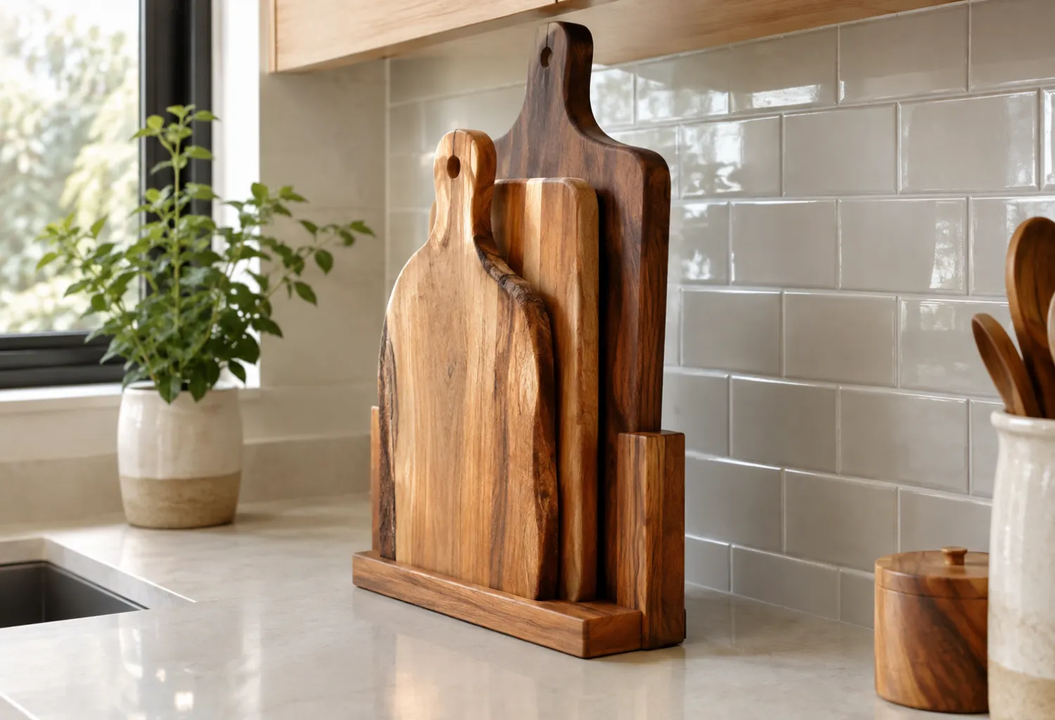 Wooden Cutting Board Display